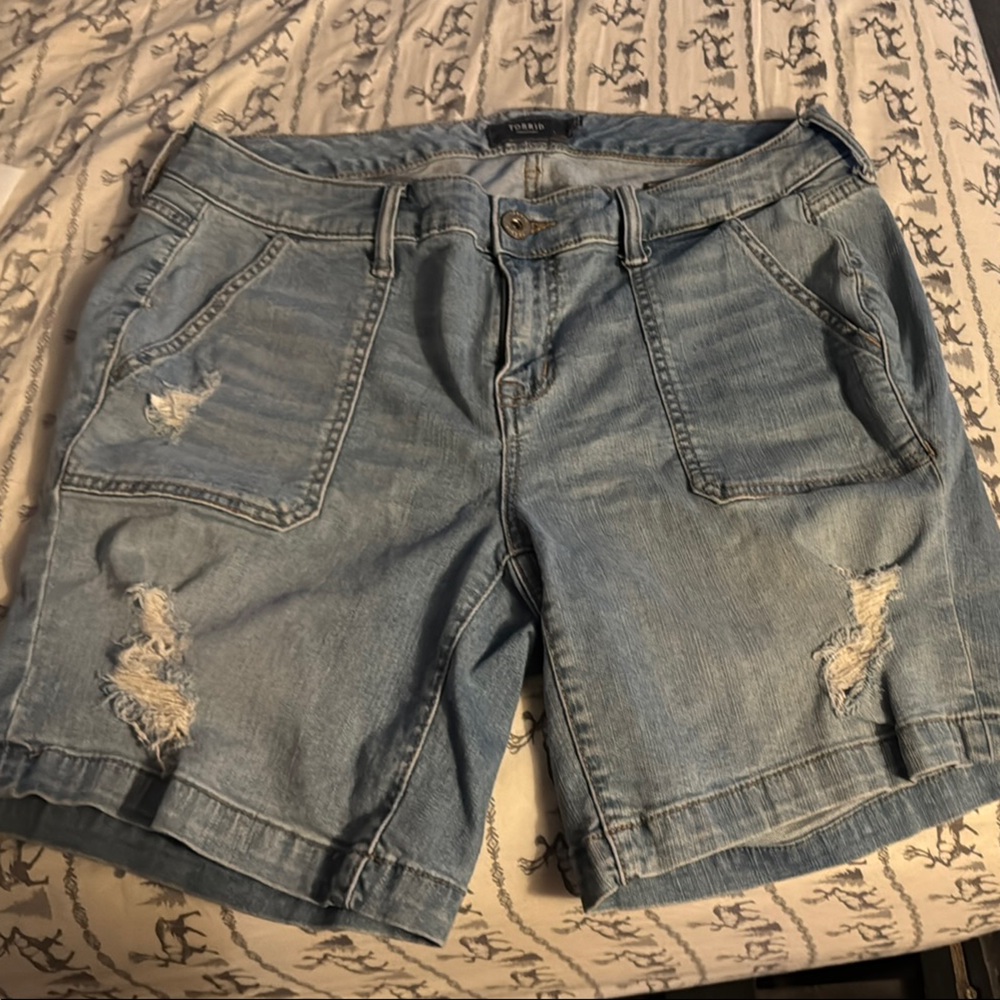Torrid Women's Distressed Bermuda Shorts Size 14